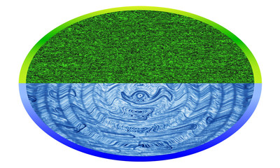 Background in ellipse object with environmental motives