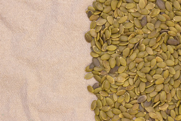 Background. pumpkin seeds on natural flax. pumpkin seeds vitamins of group B and magnesium.