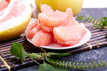 Fresh red grapefruit