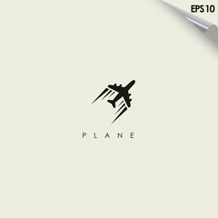 Plane Modern Logo Design Vector Template In EPS 10 With Flat Style