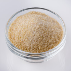 natural animal gelatin on white acrylic background