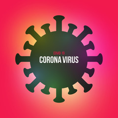 Coronavirus concept vector background. Minimalistic composition for novel virus in China (2019-nCoV). Silhouette of black bacteria. Illustration for broadcast, header, cover, banner, poster, flyer.