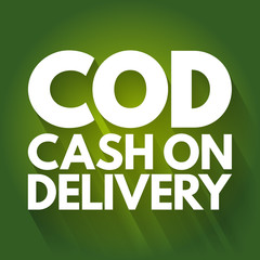 COD - Cash On Delivery acronym, business concept background