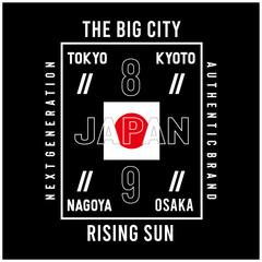 the big city tokyo japan typography design tee for t shirt,vector illustration