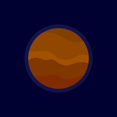 Planet Venus in space icon. Vector flat illustration.