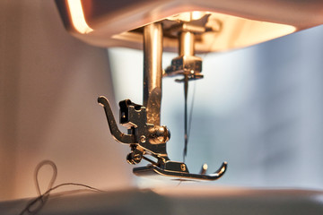 Sewing machine in macro