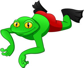 Green frog cartoon 