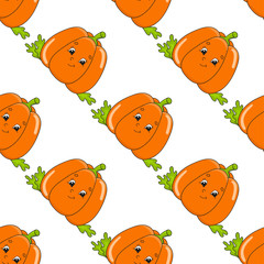 Colored seamless pattern with cute cartoon character. Simple flat vector illustration isolated on white background. Design wallpaper, fabric, wrapping paper, covers, websites.