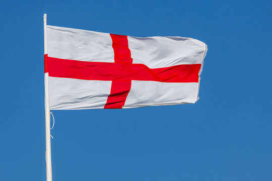 St. George flag of England flapping