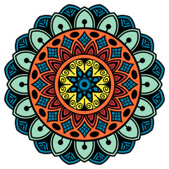 Ethnic Mandala Ornament. Arabic, Pakistan, Moroccan, Turkish, Indian, Spain motifs