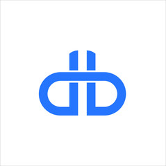 DB initial letterfor technology and sports design vector illustration