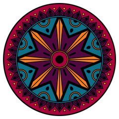 Ethnic Mandala Ornament. Arabic, Pakistan, Moroccan, Turkish, Indian, Spain motifs