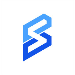  initials BS logo vector illustration for technology and sports