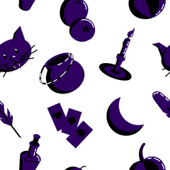 Vector seamless pattern. Magic theme.