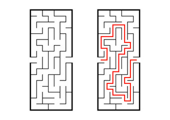 Abstact labyrinth. Educational game for kids. Puzzle for children. Maze conundrum. Find the right path. Vector illustration.