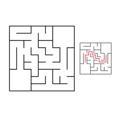 Easy maze. Game for kids. Puzzle for children. Labyrinth conundrum. Find the right path. Vector illustration.