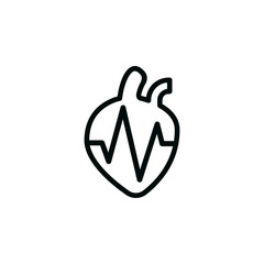 human heart and heartbeat icon