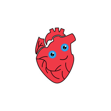 human heart cartoon funny icon