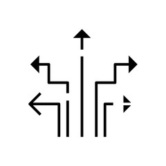 Directions black icon, concept illustration, vector flat symbol, glyph sign.