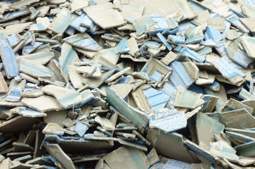 資源リサイクル、廃棄物の瓦タイル模様