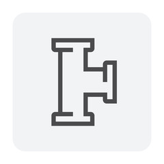 Pipe icon and flange fitting for pipeline connection with valve and other pipe. For transportation liquid or gas i.e.crude, oil, natural gas, sewage, wastewater. Also for plumbing and irrigation.