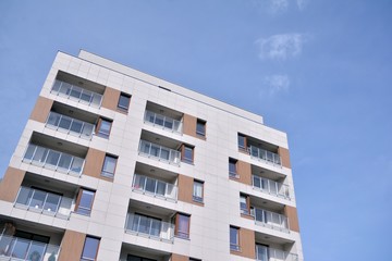 Obraz premium New building condominium. Modern apartment complex exterior.