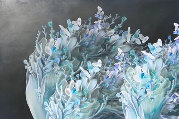 Fotobehang Abstract nature and flowers painting © Jorm Sangsorn