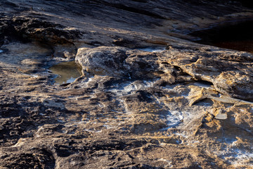 Rock formation around the Lajeado waterfall in Milho Verde, Serro district, Minas Gerais, Brazil