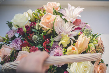 bouquet of white roses