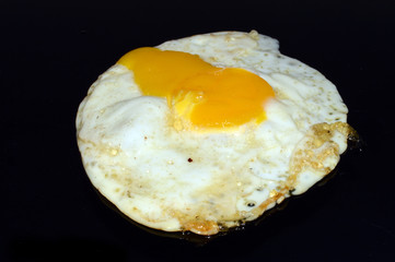 egg isolated on black background