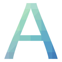 A char Abstract Trianglify gradient Generative Art character illustration