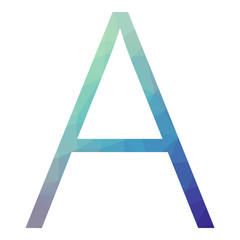 A char Abstract Trianglify gradient Generative Art character illustration