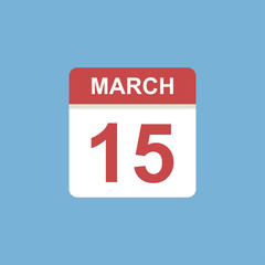 calendar - March 15 icon illustration isolated vector sign symbol