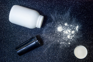 scattered protein powder