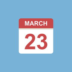 calendar - March 23 icon illustration isolated vector sign symbol