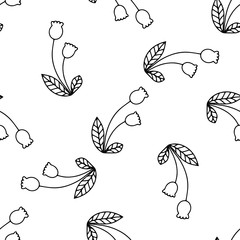 Seamless floral pattern outline. Flower seamless pattern. Wedding floral decoration. Vintage vector illustration. Ornamental textile background. Spring textile texture. Fabric texture.