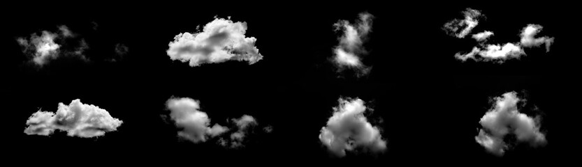 White clouds set with black background