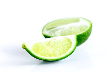 Fresh lime on white background isolated image
