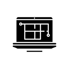 Flat project black icon, concept illustration, vector flat symbol, glyph sign.