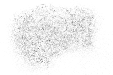 Black Grainy Texture Isolated On White Background. Dust Overlay. Dark Noise Granules. Digitally Generated Image. Vector Design Elements, Illustration, Eps 10.