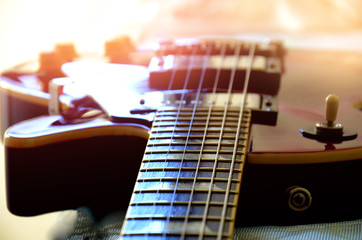 Fototapeta premium Electric guitar macro abstract