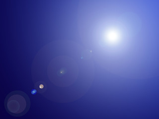 Abstraction, blue sky and sunshine in a lens.