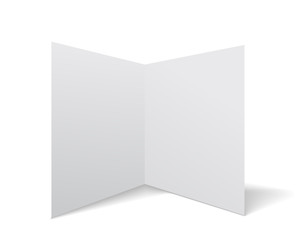 Vector school note book paper with realistic shadow. White blank page isolated on background. Mock up template.