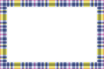 Vintage frame vector. Scottish border pattern retro style. Tartan plaid ornament.