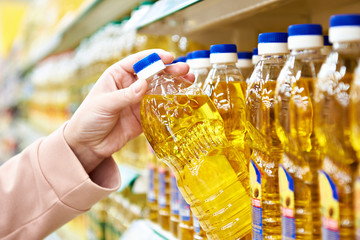 Sunflower oil in store