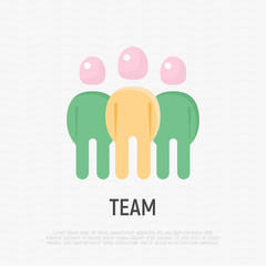 Team flat icon. Group of people with leader. Modern vector illustration.