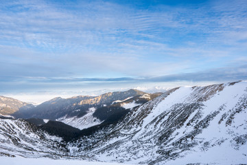 valley in winter mountains covered with snow, slovakia low tatras