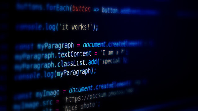 Dhaka,Bangladesh-February 26 , 2020 : Software computer programming code.