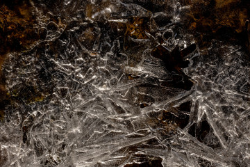 Detail of ice on an icy river, winter