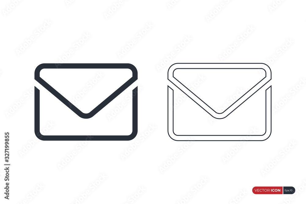 Poster simple mail icon isolated on white background. flat vector icon design template element.